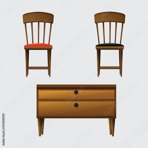 wooden chair isolated on white