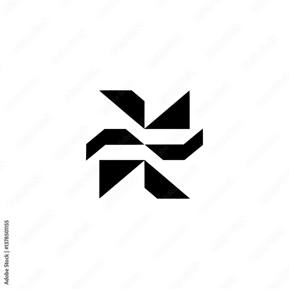 Abstract Geometric Icon, Black and White, Modern, Minimalist Design Abstract Geometric Icon, Black and White, Modern, Minimalist Design