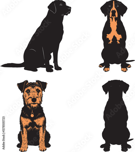 baby luna dog image silhouette vector