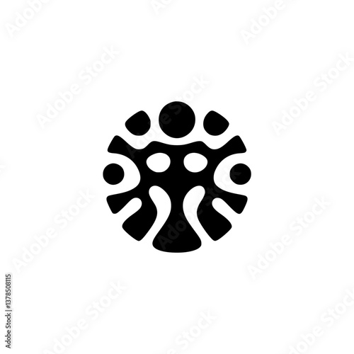 Abstract Human Shape Circle Logo, Minimalist, Modern Design