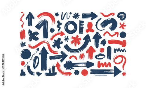 A modern vector illustration of hand-drawn marker doodles, easily editable.