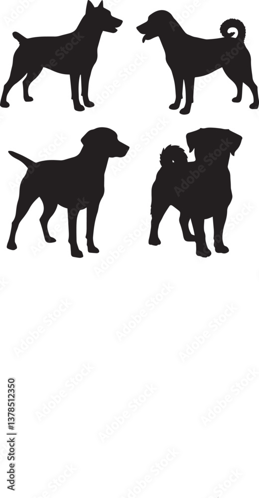 Naklejka premium luna dog image silhouette vector