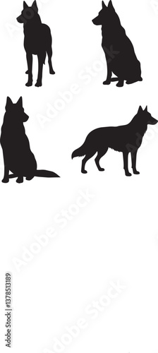  luna dog image silhouette vector