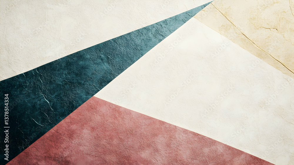Abstract geometric background with triangles in blue, red, and beige for modern design Abstract geometric background with triangles in blue, red, and beige for modern design