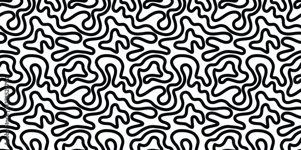 Fototapeta premium Seamless pattern of abstract labyrinth stripes. Vector illustration.