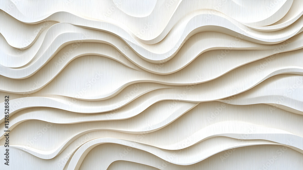 Fototapeta premium Abstract white waves background texture for interior design and decoration element