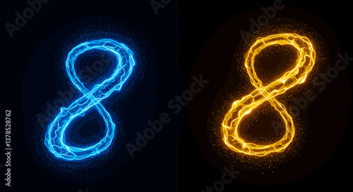 Dual Infinity Symbols in Blue and Gold