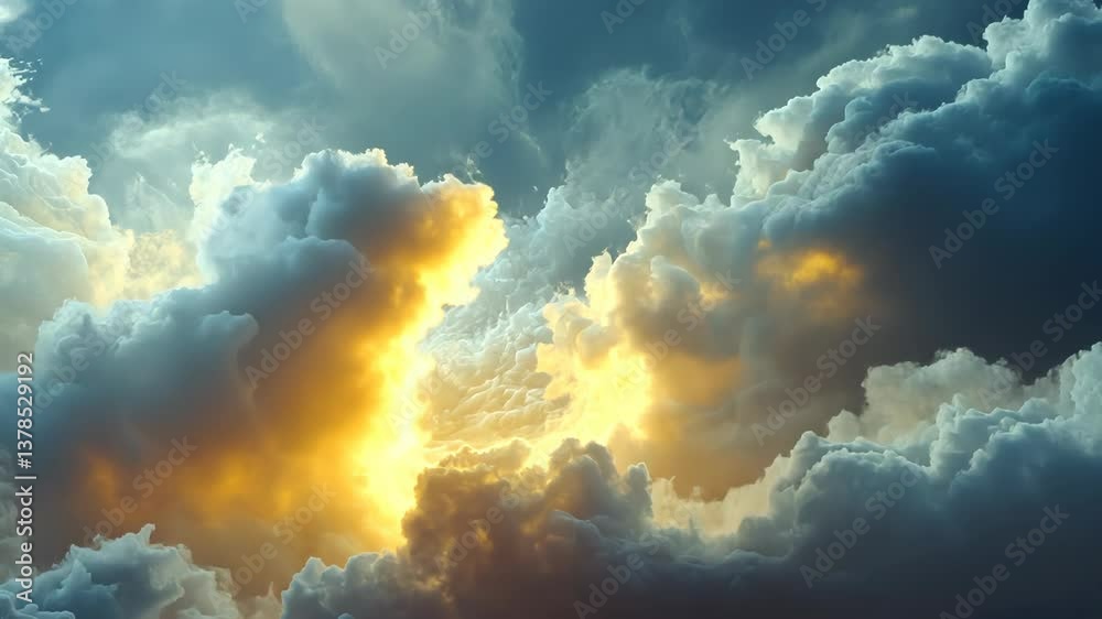 Dramatic cloudscape with vibrant light breaking through