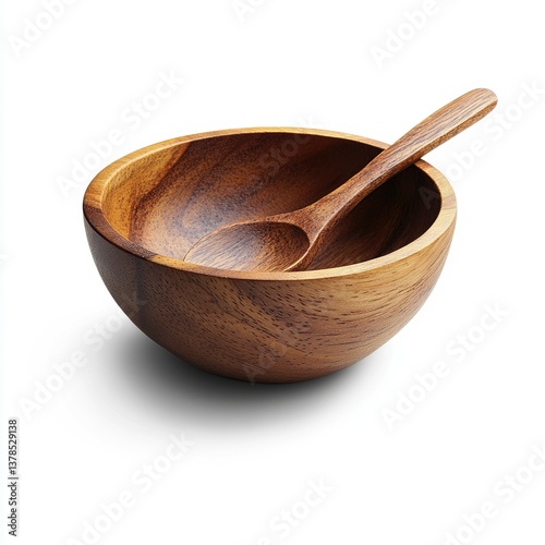 Wooden bowl and spoon set (1) photo