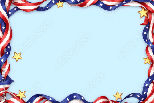 4th of july frame with stars and confetti