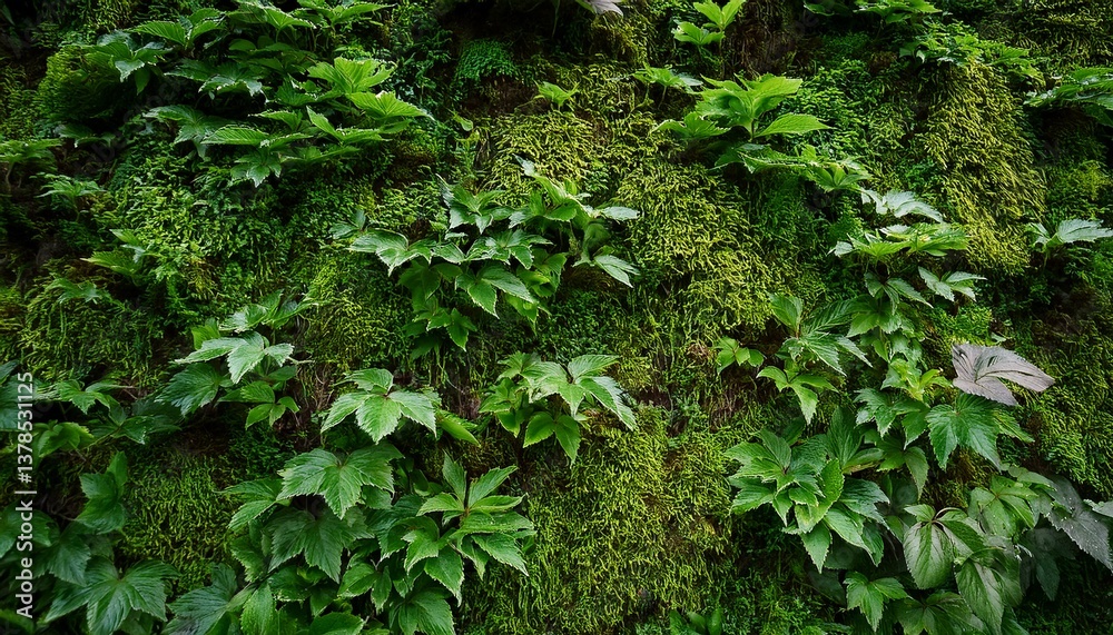 abstract moss and ivy wall with textured green patterns and natural depth abstract moss and ivy wall with textured green patterns and natural depth
