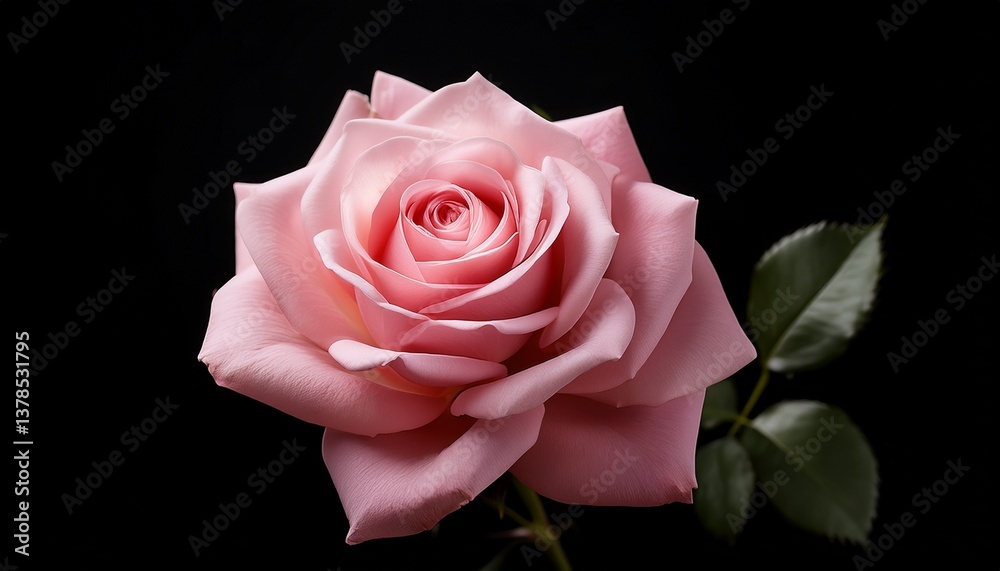 Fototapeta premium pink rose on black background