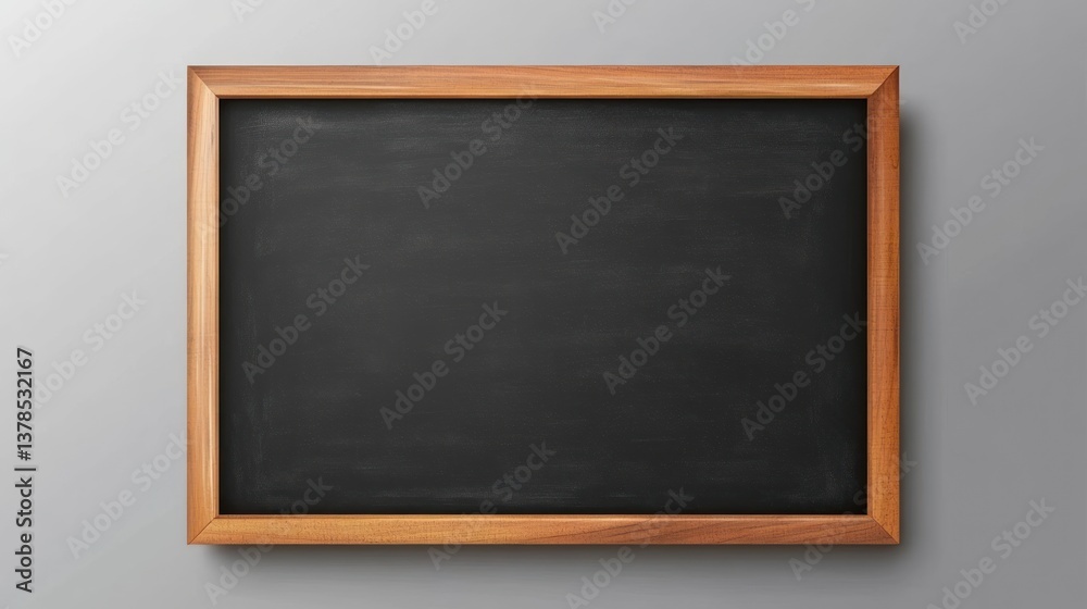 Empty wooden framed blackboard on gray background. Empty wooden framed blackboard on gray background.