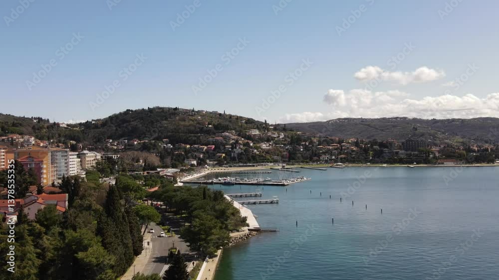 Beautiful aerial view of Portorozh Slovenia Beautiful aerial view of Portorozh Slovenia