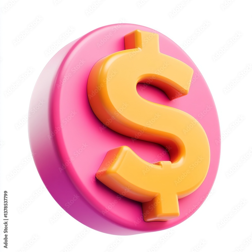 Obraz premium 3D Financial Icon Symbol Representing Success and Prosperity Concept
