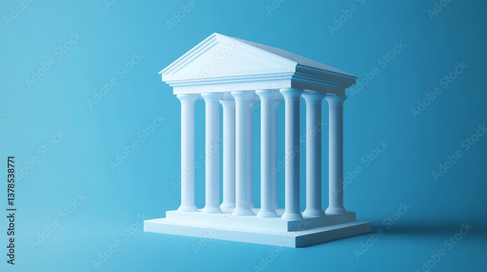 Sleek 3D Render of a Financial Institution in Professional Style Sleek 3D Render of a Financial Institution in Professional Style
