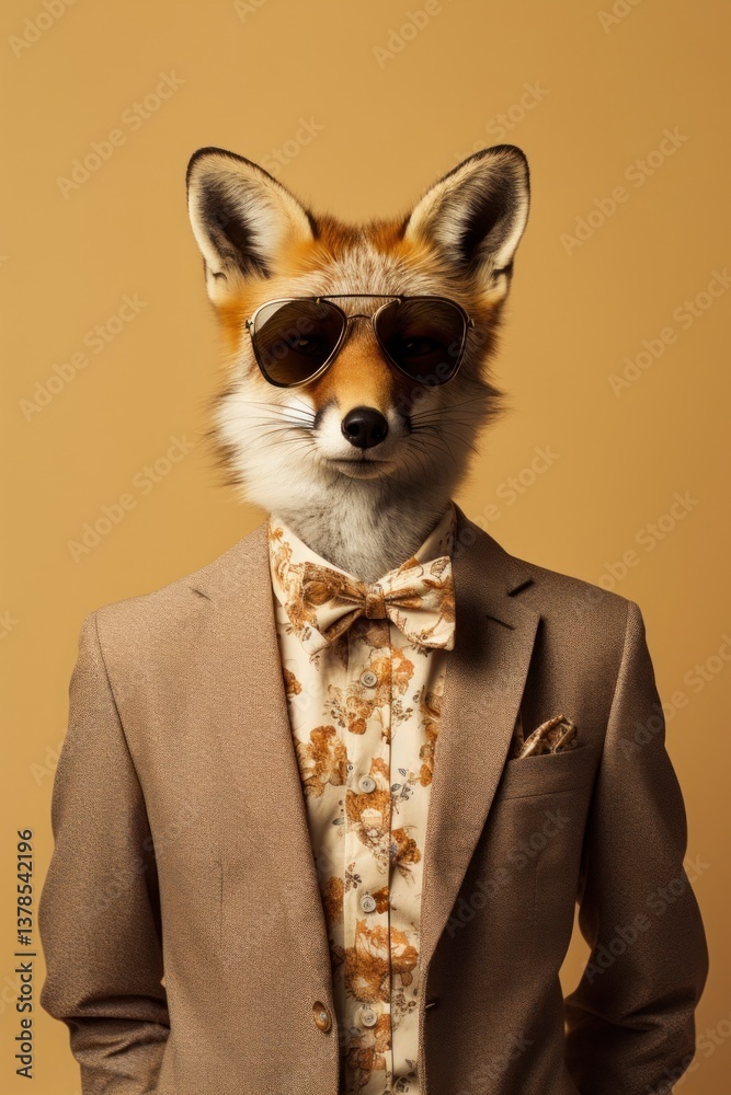 Fototapeta premium Fox wearing suit.