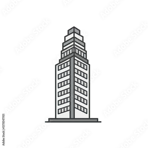 Modern Cityscape: A contemporary skyscraper silhouette against the sky, showcasing sleek lines and modern architecture, evoking a sense of ambition and progress.
