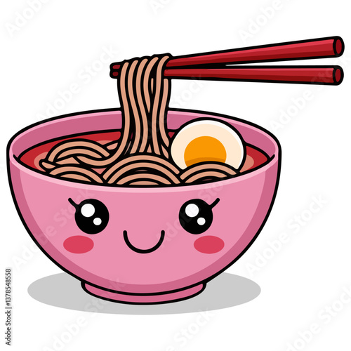 cute noodle food vector 