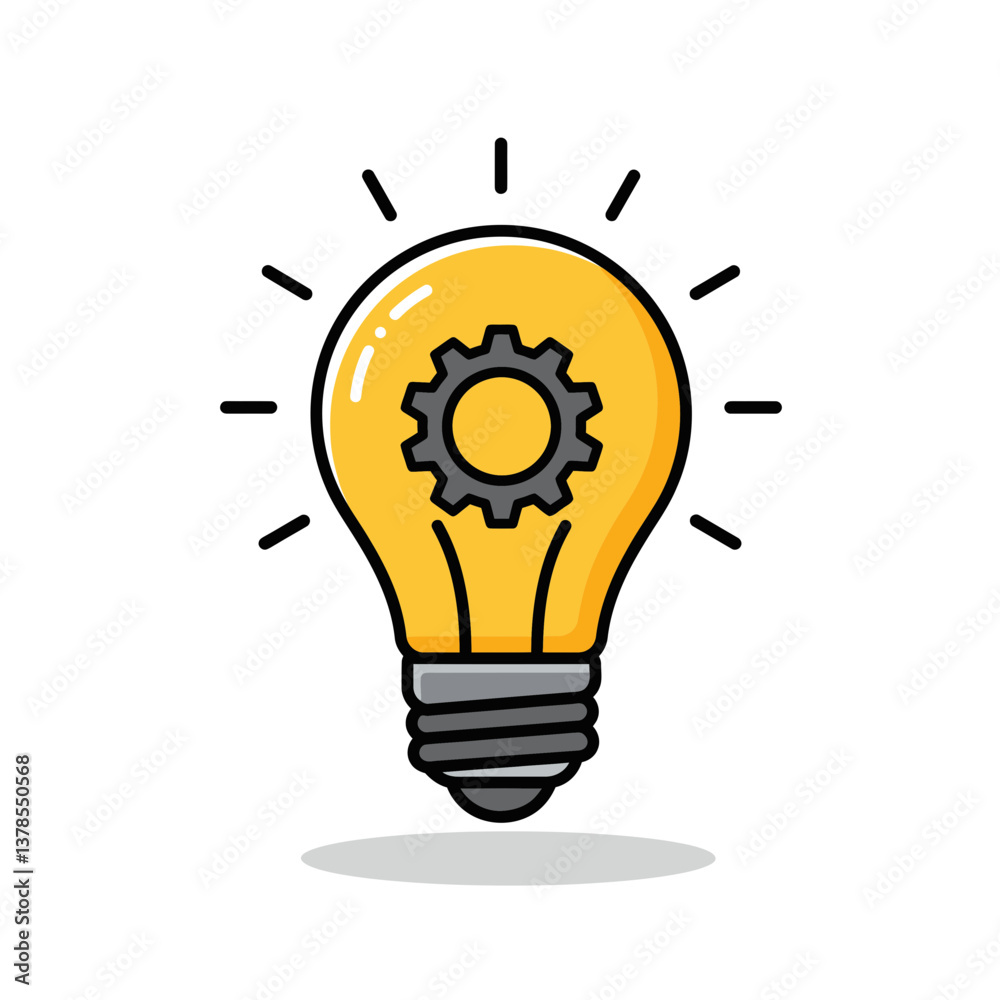 Light Bulb With a Gear for Innovative Ideas on a White Background Light Bulb With a Gear for Innovative Ideas on a White Background