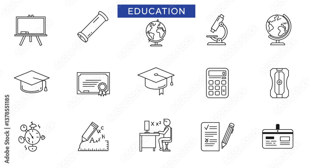 Education icons set. Learning, study, school. Education icons set. Learning, study, school.