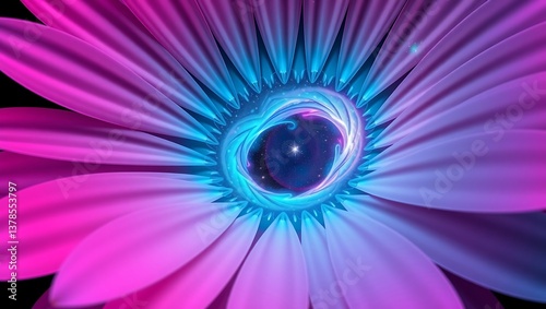Blue flower in vivid background
