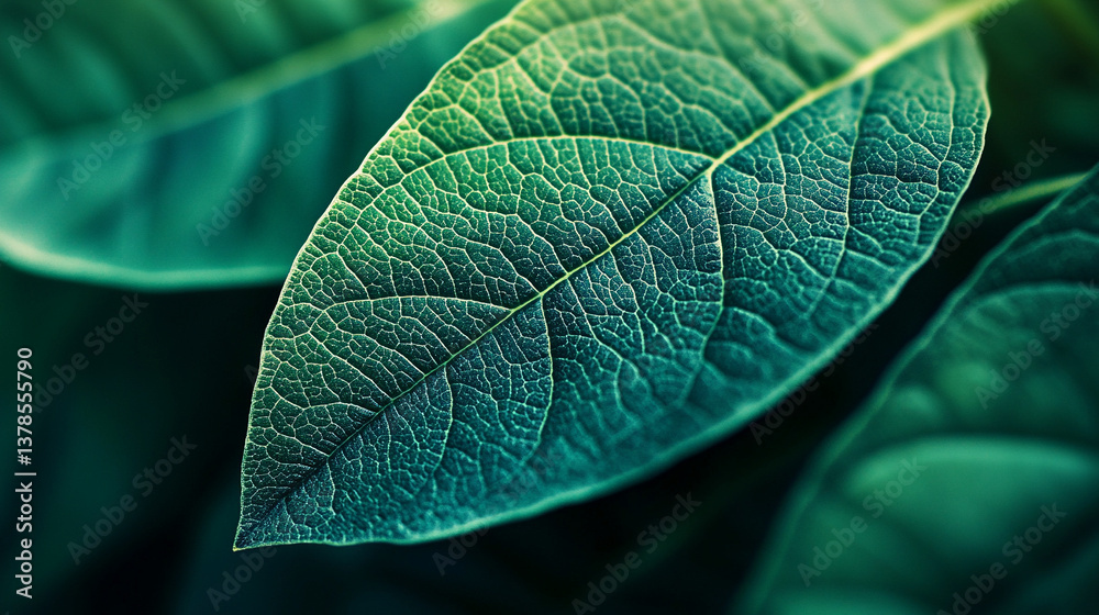 Closeup macro shot of exotic sage green tropical jungle leaf showcasing intricate veins texture, with a stylized earthy, moody backdrop, evoking an organic eco-friendly nature concept.
Closeup macro shot of exotic sage green tropical jungle leaf showcasing intricate veins texture, with a stylized earthy, moody backdrop, evoking an organic eco-friendly nature concept.