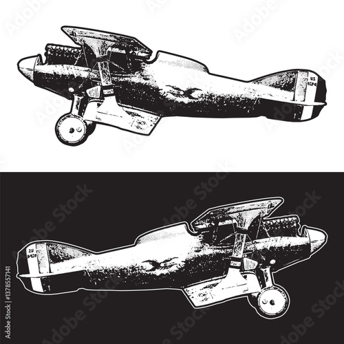 Bristol F.2 Fighter Illustration (Dual Tone)