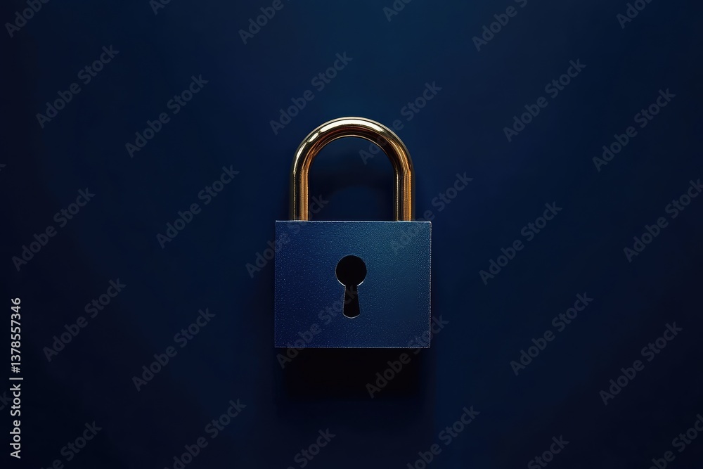 Naklejka premium Digital padlock for cybersecurity and data protection. AI generated illustration.