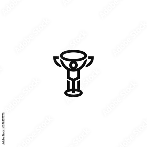 Man holding victory cup on shoulders logo idea.