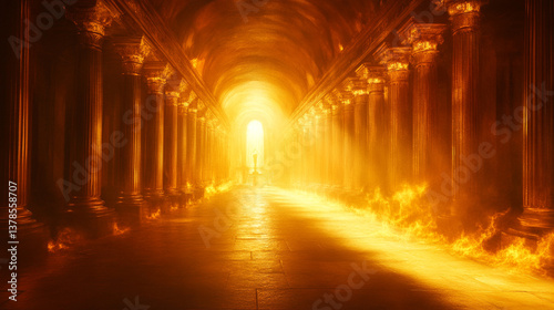 Stock photo description: A stunning artistic representation of Mount Olympus, the divine abode of gods in Greek mythology, symbolizing power, beauty, and the mythical world of ancient Greek deities