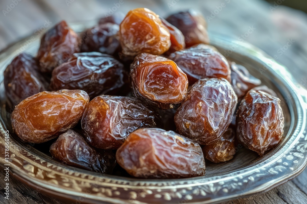 Dried date palm fruits for Ramadan. AI generated illustration. Dried date palm fruits for Ramadan. AI generated illustration.