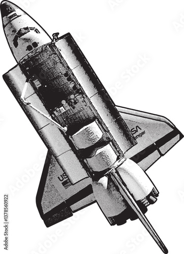 Space Shuttle Illustration (Top View)