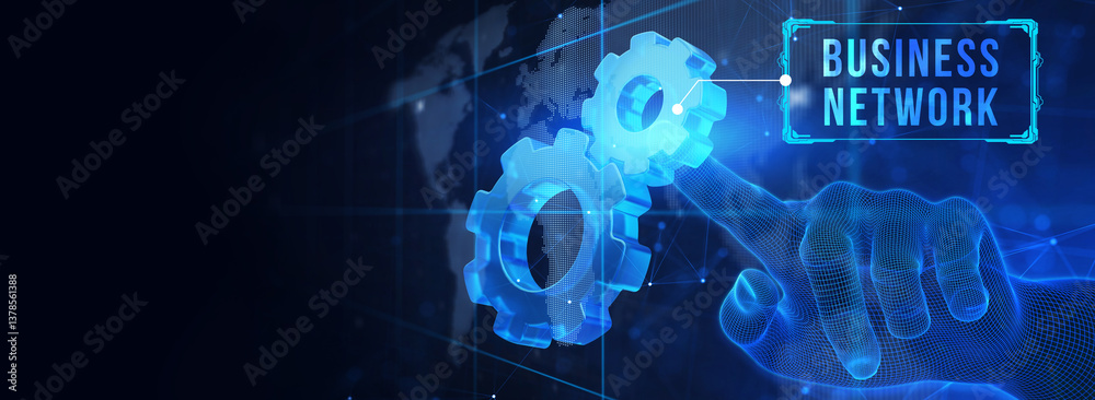 Business, Technology, Internet and network concept. Online Business Network. 3d illustration Business, Technology, Internet and network concept. Online Business Network. 3d illustration