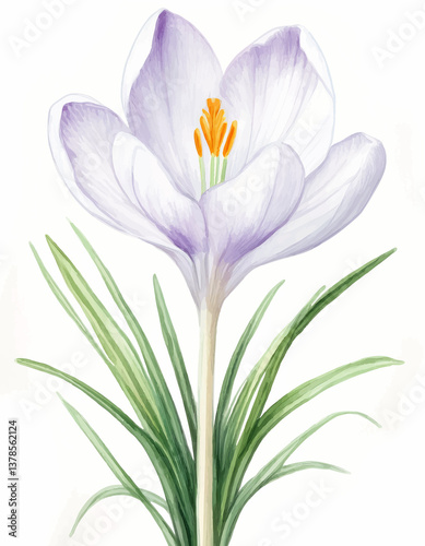 Biały krokus ilustracja photo