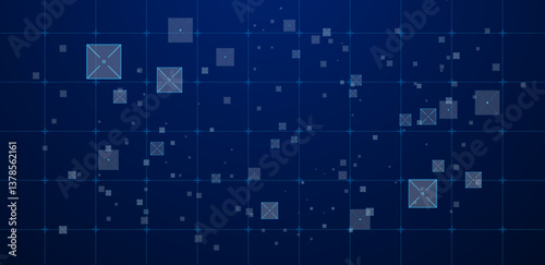 Abstract digital technology overlay blue. Vector illustration