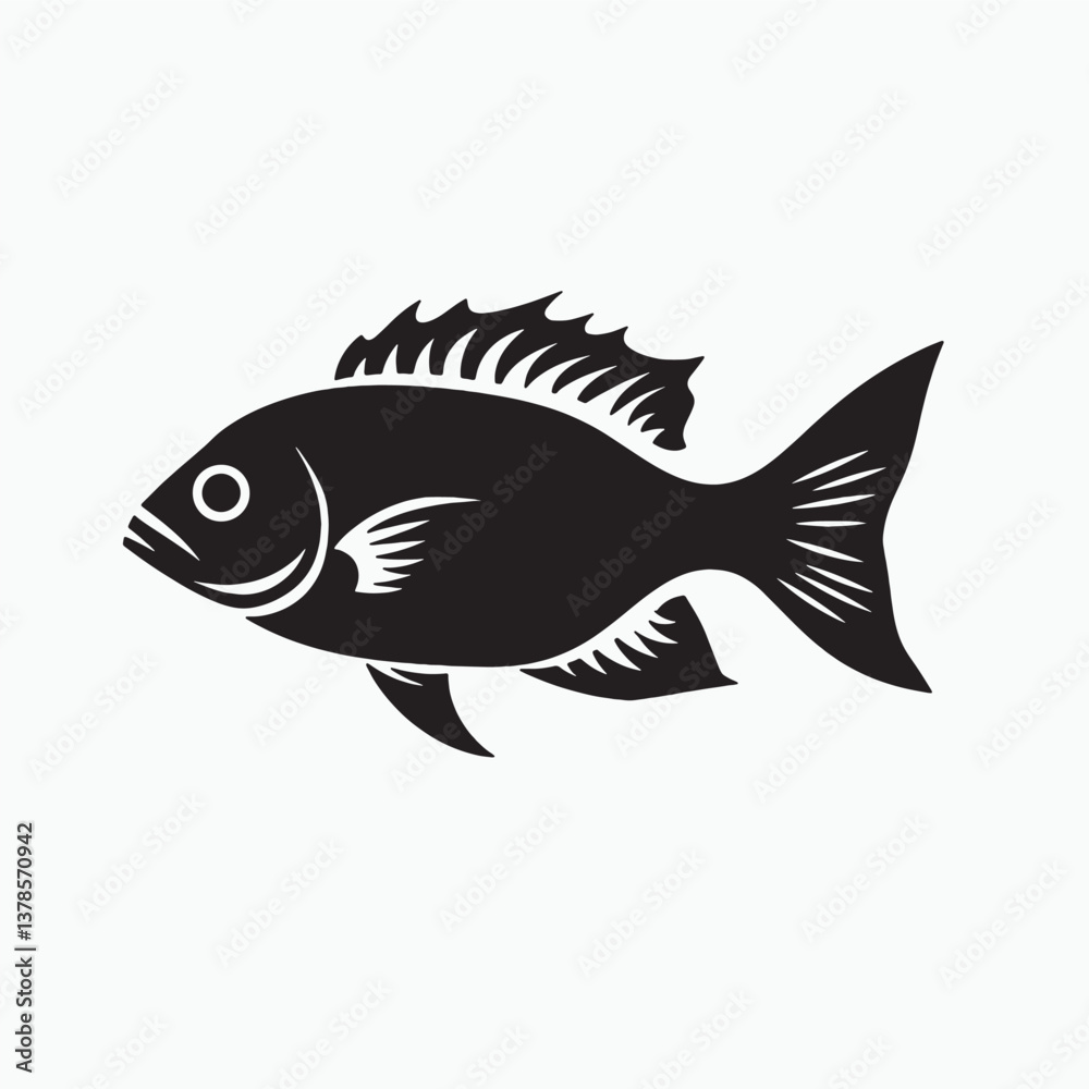 A vibrant vector illustration depicts a marine fish, a creature of the sea A vibrant vector illustration depicts a marine fish, a creature of the sea