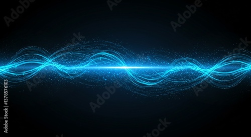 beautiful abstract wave technology background with blue light digital effect corporate concept