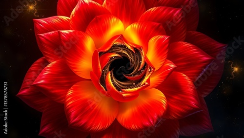 Red flower in vivid background