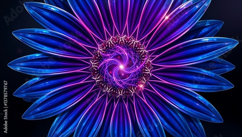 Blue flower in vivid background