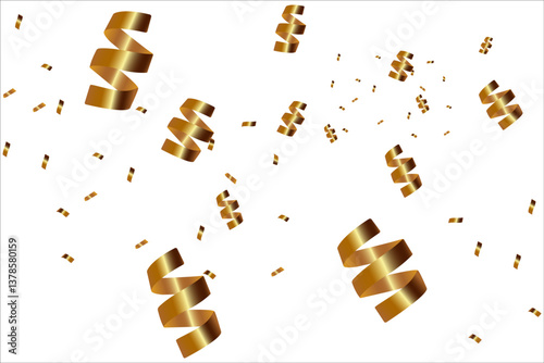 Colorful ribbons. Falling vector confetti. Vector illustration.