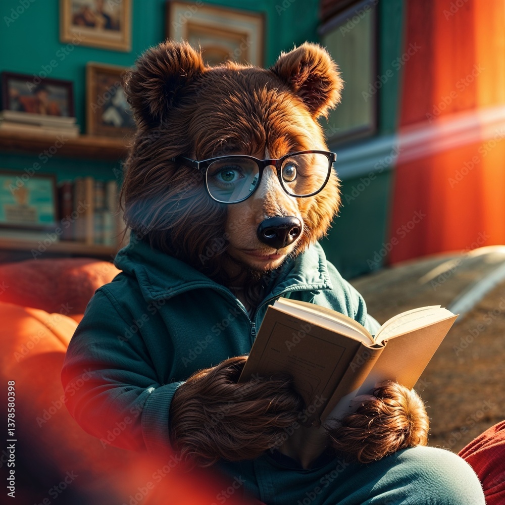 bear reading book bear reading book