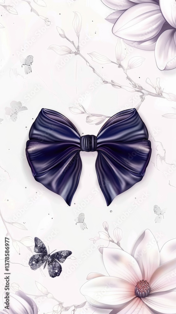 a large white blank canvas with a purple bow a large white blank canvas with a purple bow