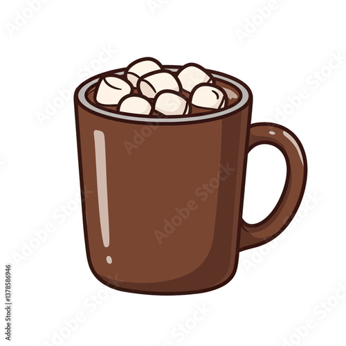 A Cartoon of a Cup of Hot Chocolate With Marshmallows
