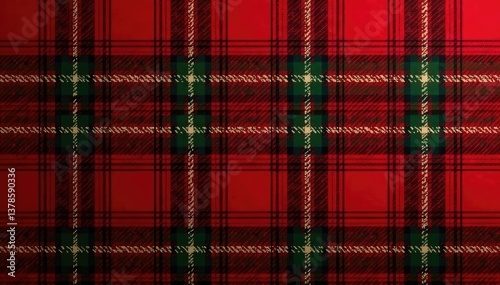 Classic red and green plaid textile, seamless repeat, textile design, green, christmas