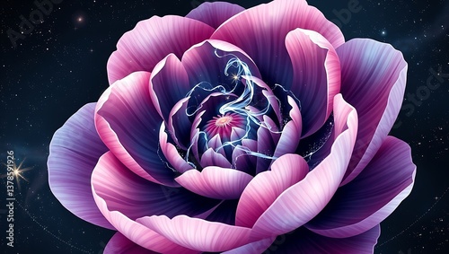 Purple Pink flower in a vivid background