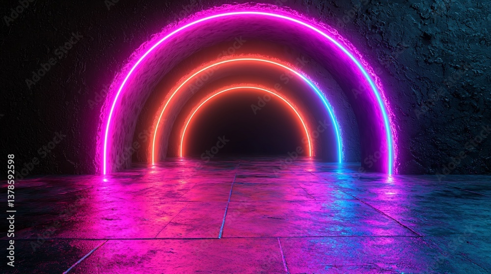 Vibrant Neon Arch Lights Abstract Background Vibrant Neon Arch Lights Abstract Background