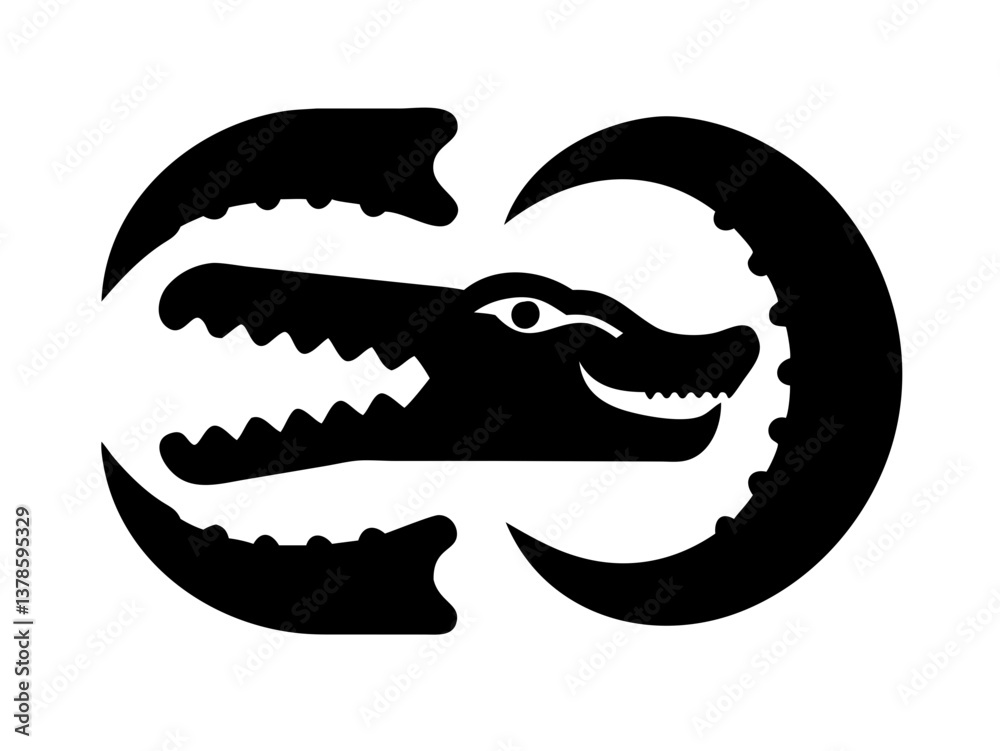 Obraz premium Black the crocodile logo