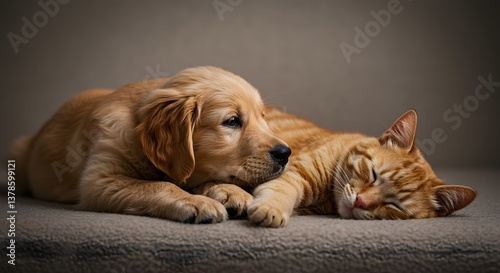 Wallpaper Mural Dog and Cat on Couch Torontodigital.ca