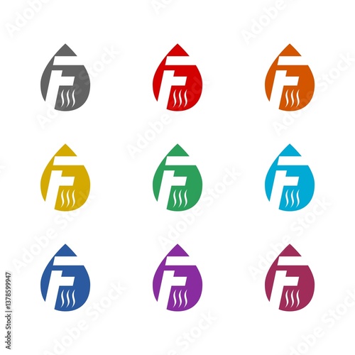 Free Download Letter F drop logo icon isolated on white background. Set icons colorful - GFXLoad